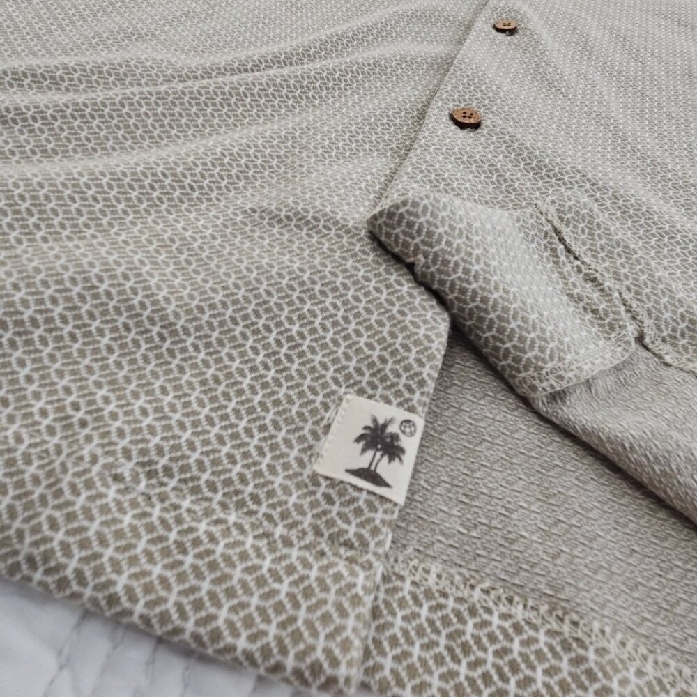 Free Planet Lost in Paradise Men’s XL Olive Short Sleeve Button Up Shirt NWT NEW - Picture 7 of 14